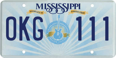 MS license plate OKG111