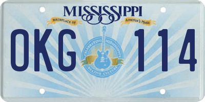 MS license plate OKG114