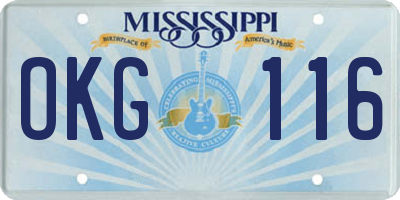 MS license plate OKG116
