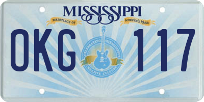 MS license plate OKG117