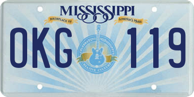 MS license plate OKG119