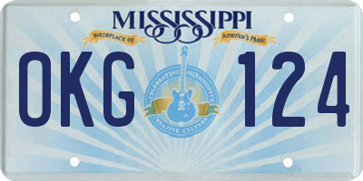 MS license plate OKG124
