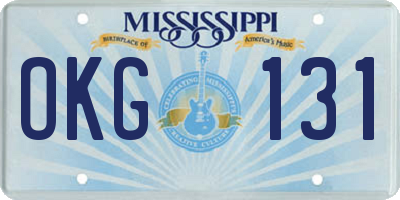 MS license plate OKG131
