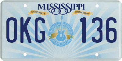 MS license plate OKG136
