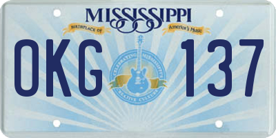 MS license plate OKG137