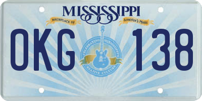 MS license plate OKG138