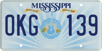 MS license plate OKG139