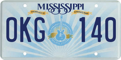 MS license plate OKG140