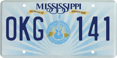 MS license plate OKG141