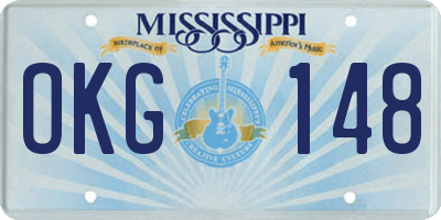 MS license plate OKG148