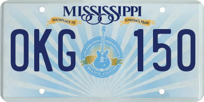 MS license plate OKG150