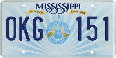 MS license plate OKG151