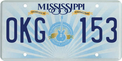 MS license plate OKG153
