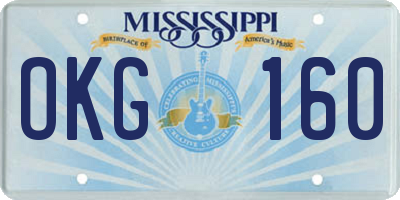 MS license plate OKG160