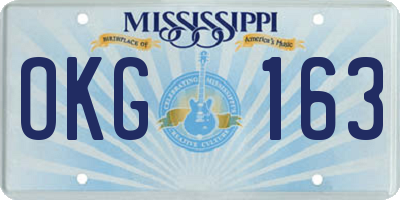 MS license plate OKG163