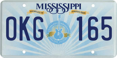 MS license plate OKG165
