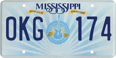 MS license plate OKG174