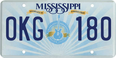 MS license plate OKG180