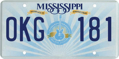 MS license plate OKG181