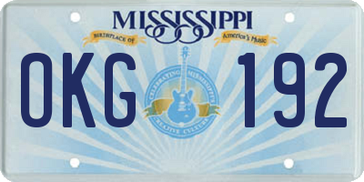 MS license plate OKG192