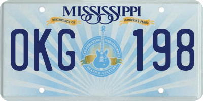 MS license plate OKG198