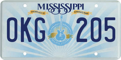 MS license plate OKG205