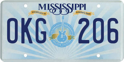 MS license plate OKG206