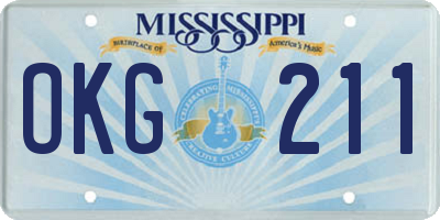 MS license plate OKG211