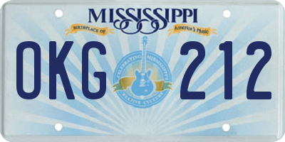 MS license plate OKG212
