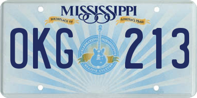 MS license plate OKG213