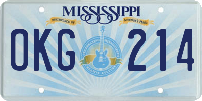 MS license plate OKG214