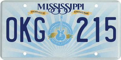 MS license plate OKG215