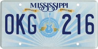 MS license plate OKG216