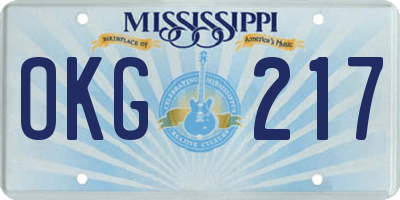 MS license plate OKG217