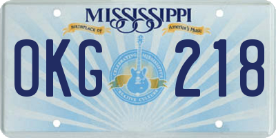 MS license plate OKG218