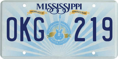 MS license plate OKG219
