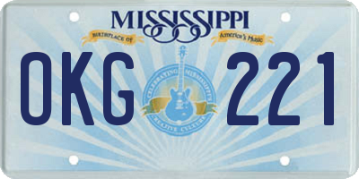 MS license plate OKG221