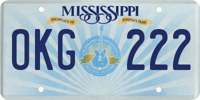 MS license plate OKG222