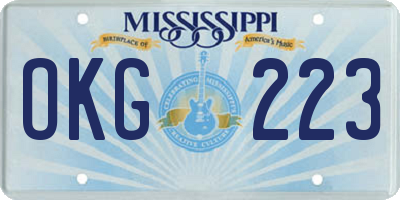 MS license plate OKG223