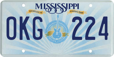 MS license plate OKG224