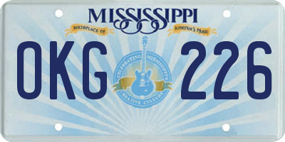 MS license plate OKG226