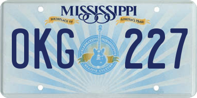 MS license plate OKG227