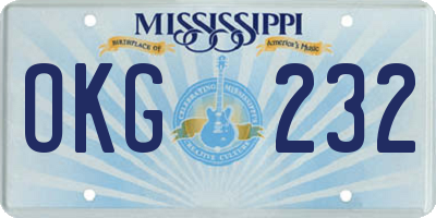 MS license plate OKG232