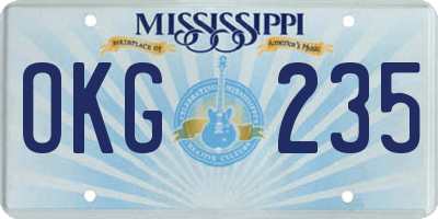 MS license plate OKG235