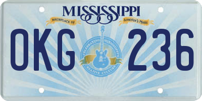 MS license plate OKG236