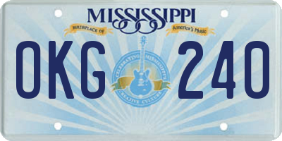 MS license plate OKG240