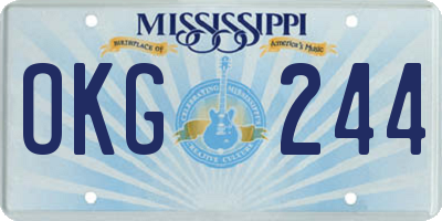 MS license plate OKG244