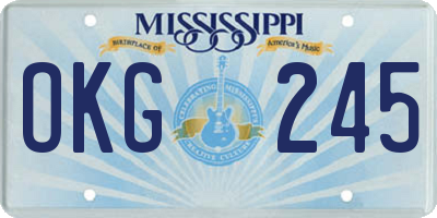 MS license plate OKG245