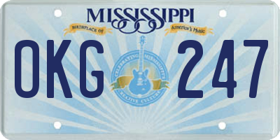 MS license plate OKG247