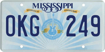 MS license plate OKG249